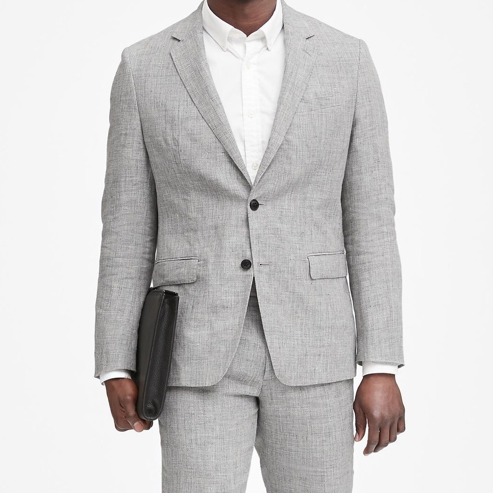 NWT Banana Republic Linen Slim-Fit Gray Blazer 42R